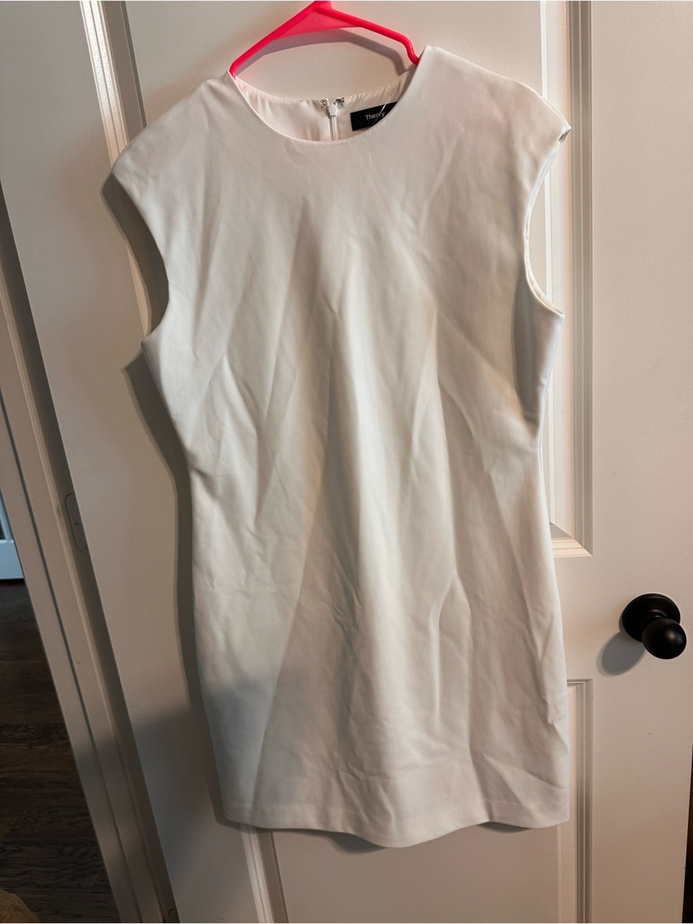 Theory White Sleeveless Shift Dress